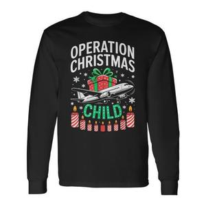 T-shirt a maniche lunghe Operation Christmas Child, camicia natalizia coordinata per la famiglia - Product Image 1