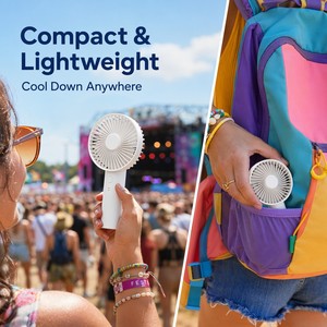 Custom Logo USB Charging Mini LED Light <strong>Fan</strong> Portable Handy Plastic Battery Handheld Electric <strong>Fan</strong> For Summer Advertising Gift - Product Image 3