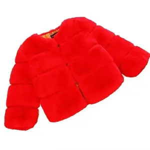 Atacado crianças casacos vermelhos-Mosengkw casaco de inverno unissex, cor sólida, de pele de coelho, acolchoado, para meninos e meninas