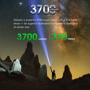 Torcia Tattica LED Ricaricabile Nextorch P81, 3700 Lumen di Luce Massima, in Lega di Alluminio, Torcia per Autodifesa - Product Image 2