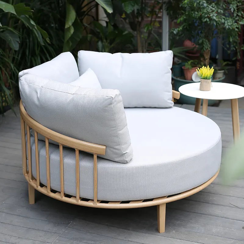 Đồ nội thất bằng gỗ vườn ngoài trời giải trí mây ghế Sun lounge Chair