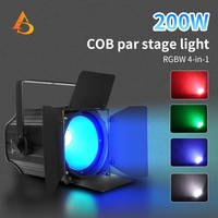 AICPOSE bonne qualité 200w Dmx LED Cob Par Light avec Barndoor Cool Warm White Big Zoom Stage Cob Par Light