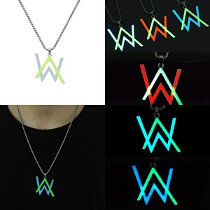 Collares con Colgante de Letras Luminous View World, Collar de Hip Hop de Música Electrónica Popular de <span class=keywords><strong>Alan</strong></span> Walker en Europa y América - Product Image 6