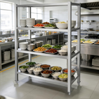 Support de présentation et étagère simple en acier inoxydable sur mesure avec pieds carrés pour le rangement dans les cuisines, hôtels et restaurants