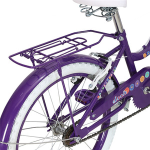 JOYKIE cina produttore 20 pollici viola bambini ragazze bici doppio freno a v <span class=keywords><strong>bicicletta</strong></span> per bambini <span class=keywords><strong>con</strong></span> cestino e sedile posteriore - Product Image 4