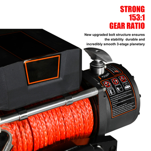 Overlanding 4X4 Recovery Equipment Parts 9500LB Overlanding 4x4 <strong>Electric</strong> <strong>Winch</strong> - <strong>12V</strong>/24V Recovery <strong>Winch</strong> with Synthetic Rope - Product Image 2