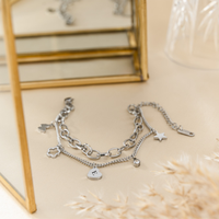 Bijoux fantaisie bracelets porte-bonheur en acier inoxydable personnalisé papillon étoile fleur coeur pendentif gravé lettre initiale bracelet