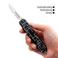 Couteau de poche multifonctionnel en aluminium, couteau utilitaire portable pour le camping, la chasse, la survie en plein air, couteau tactique EDC