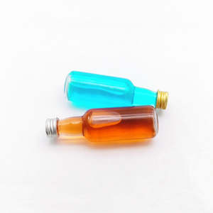 Mini mignon rond 50ml hautement blanc verre spiritueux vin bouteille d'alcool avec couvercle en aluminium - Product Image 5