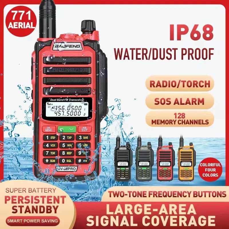 2024 nuovo arrivo uv-98 radio bidirezionale pro baofeng 10w a lunga distanza IP67 dual band wireless bf radio uv 98 pro walkie talkie