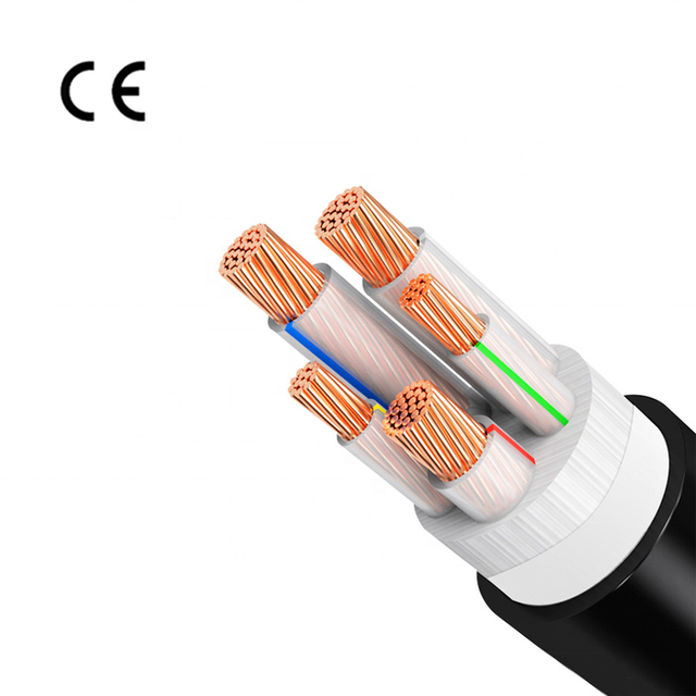 0.6/1kV Three Phase Copper Cable 4mm 6mm 10mm 16mm 25mm 50mm 95mm 120mm XLPE Flame Retardant CE for Industrial Use YJV