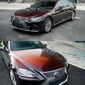 Vinilo Adhesivo para Automóviles Super Gloss Diamond Black Red Chameleon, 1.52*18m - Product Image 4