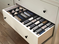 Organisateur de tiroir pliable double en tissu pour vêtements, sous-vêtements, chaussettes, séparateur de placard, salon - Vente en gros