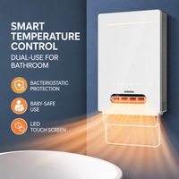 Chauffage mural sans perçage 2200W pour salle de bain, radiateur céramique PTC portable, ventilateur électrique pour espaces restreints, sèche-linge avec affichage numérique