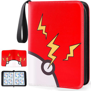 Album de cartes <span class=keywords><strong>Pokémon</strong></span> en acier inoxydable avec fermeture éclair, classeur à feuilles mobiles pliable, pour rangement de jeux, collection Rêve de Trésor, capacité 400 cartes - Product Image 5
