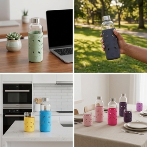 OKSILICONE - Funda de Silicona Personalizada para Botellas de Agua para Niños, Linda y Divertida, con Diseño de Dibujos Animados, Ajustable y Reutilizable - Product Image 2