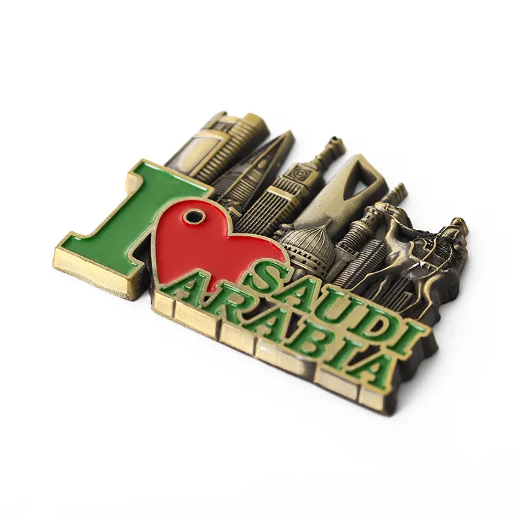 custom 3d Saudi Arabia zinc alloy metal souvenir fridge magnet