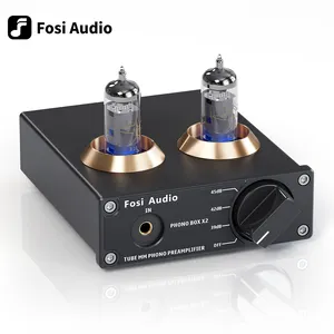 Fosi Audio Phono Preamp untuk Turntable Fonograf Preamplifier Mini Stereo Audio HiFi Tabung Vakum Amplifier Kotak X2 untuk DIY CB