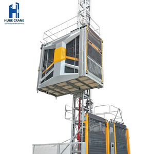Outside Construction Site Lift Elevator Safety Equipment CE Certification Double <strong>Cage</strong> 0~4t Construction Material <strong>Hoist</strong> <strong>Lifting</strong> - Product Image 1