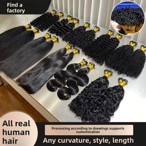 Extensioni per <span class=keywords><strong>capelli</strong></span> I-Tip a doppia trama da donna, con filo di cristallo, permanentabili, per mercato europeo e americano - Product Image 1
