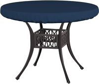 Housse de table moderne imperméable et résistante aux UV de 12 oz pour usage intérieur/extérieur, diamètre 41 po x hauteur 4 po, en polyester bleu