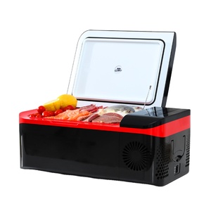 Mini Table Top <strong>Fridge</strong> Refrigerator 12V Black and Red Car Smart Portable <strong>Small</strong> <strong>Fridge</strong> With DC Powerfor <strong>Camping</strong> - Product Image 1