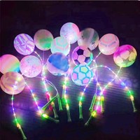 Pvc balle led clignotant jouet Guirlande Lumineuse Nuit Magique Lumineux Rebondissant Jouet Ballon Ballon Avec Bâton Swing Ball Football
