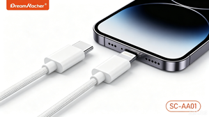 Câble USB-C tressé en nylon PD pour téléphone portable, 130 brins, longueurs <span class=keywords><strong>2m</strong></span> et 3m, charge haute vitesse - Product Image 4