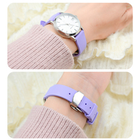 Bracelet de montre en caoutchouc fluoré coloré FKM 14mm 15mm 16mm 17mm 18mm avec boucle papillon pour femmes, bracelet de remplacement pour Longines et Cartier