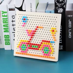 Rompecabezas de Madera con Clavijas, <span class=keywords><strong>Juego</strong></span> de Mosaico con 250 Piezas de Clavijas de Colores en Forma de Hongo, Rompecabezas 3D de Píxeles de Colores, <span class=keywords><strong>Juego</strong></span> de Mesa Educativo para Niños - Product Image 3