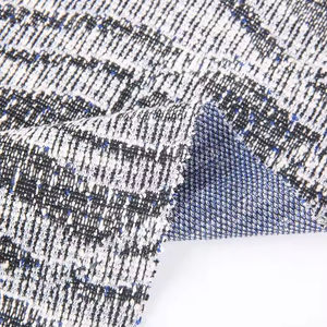 Nouvelle arrivée personnalisé TC Double face <span class=keywords><strong>petit</strong></span> parfum Style fil teint Plaid Jacquard Tweed tricot tissu pour femmes robes vêtement - Product Image 1