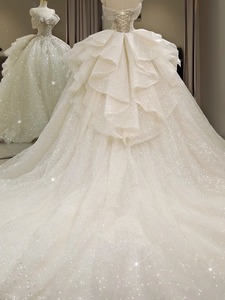 Nouvelle Robe de Mariée Femme Coupe A-Line pour Soirée, Style Simple et Élégant, Effet Amincissant - Product Image 6