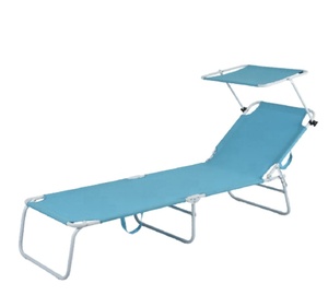 Chaise longue d'extérieur pliable en fer avec dossier réglable, transat inclinable, résistance 150 kg, facile à transporter - Product Image 1