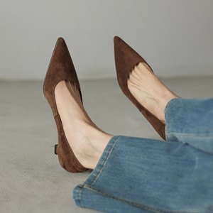 Elegant Women Shoes 2025 Spring Vintage Kid Suede High Quality Pointed Toe Dress Party Office Pumps Mid <b>Heel</b> Lady Footwear 35-42 - Product Image 3