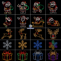 Guirlandes lumineuses LED personnalisées pour Noël, motif Père Noël 2D, structure en fer, pour extérieur, centres commerciaux, rues, décorations de fêtes