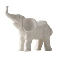 Statue d'éléphant blanc en résine de Style nordique, Sculpture de rhinocéros pour cadeaux
