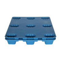 Paleta de Plástico Apilable de 9 Patas, Moldeada por Soplado, Paleta Industrial de HDPE para Centro de Distribución Logística