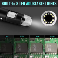 Microscope numérique USB FYX 1600X, caméra HD, loupe électronique à 8 LED, inspection de circuits imprimés pour Windows, Mac, Android