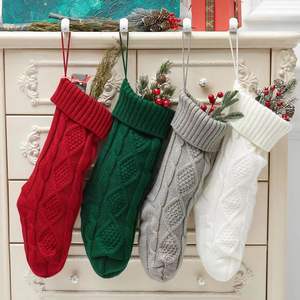 37CM kablo örme noel çorap noel ağacı asılı dekorasyon şenlikli noel asılı çorap - Product Image 1
