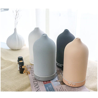 Diffuseur à ultrasons noir électrique de 160ml, humidificateur d'air en céramique, diffuseur d'arôme