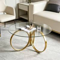 Table basse en verre trempé de style minimaliste italien, table d'appoint ronde pour salon, usage domestique