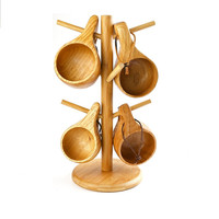 Mug de voyage en bois massif de style nordique fait à la main, 250 ml, écologique, tasse à boire portable, logo gravé sur mesure