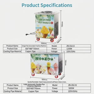 เครื่องทำไอศกรีมทอดอัตโนมัติเต็มรูปแบบ แบบถาดเดี่ยวและถาดคู่ สำหรับทำไอศกรีมไทยแบบผัดและโยเกิร์ต - Product Image 3