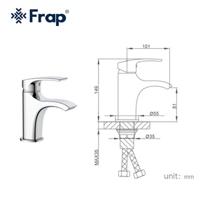 Frap-<span class=keywords><strong>grifo</strong></span> <span class=keywords><strong>monomando</strong></span> de latón cromado para <span class=keywords><strong>lavabo</strong></span>, grifería de alta calidad para cocina, baño, F1069 - Product Image 6
