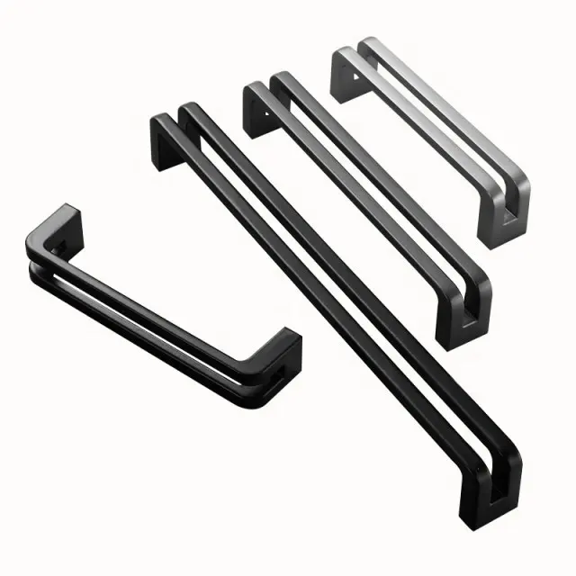 Nordic Furniture Handles Gray Black Brushed Kitchen Cabinet Pulls Handle for Cabinets and Drawers Knobs Kitchen Handles Hardware