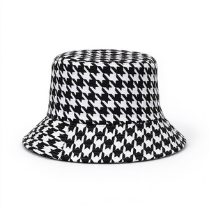 Houndstooth <b>Bucket</b> Hat Polyester Cotton Canvas Classic Plaid Unisex Spring Summer Lightweight Daily Street Beach Travel Fishing - Product Image 3
