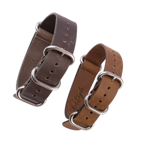 Bulk Custom Logo Luxury Striped Replacement Nylon <span class=keywords><strong>Nato</strong></span> Watch Strap Leather strap - Product Image 6