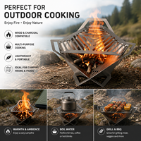 Réchaud de camping pliable en titane, léger, à bois, pour la cuisson en plein air, la randonnée et le camping