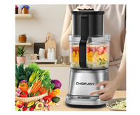 Prosesor makanan profesional 7-in-1, penggiling daging sayuran listrik kuat 800W, mangkuk 14 XL, mince dan slice