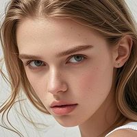 Boucles d'oreilles clous classiques en tungstène pour femme, hypoallergéniques, avec incrustation circulaire en pierre d'agate, pour oreilles sensibles - Cadeau de fête